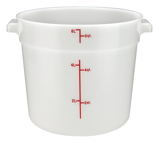 Winco PPRC-6W 6 Qt. White Polypropylene Storage Container