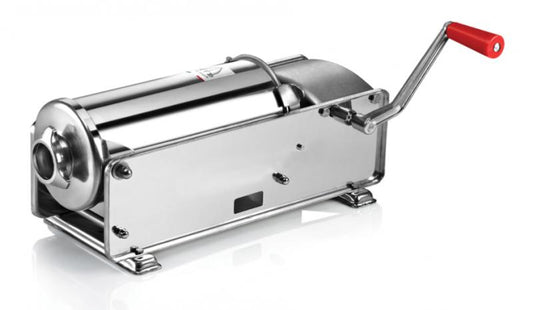 Omcan 42027 11 lb Elite Series All Stainless Steel Horizontal Two-speed Gear-driven Manual Sausage Stuffer