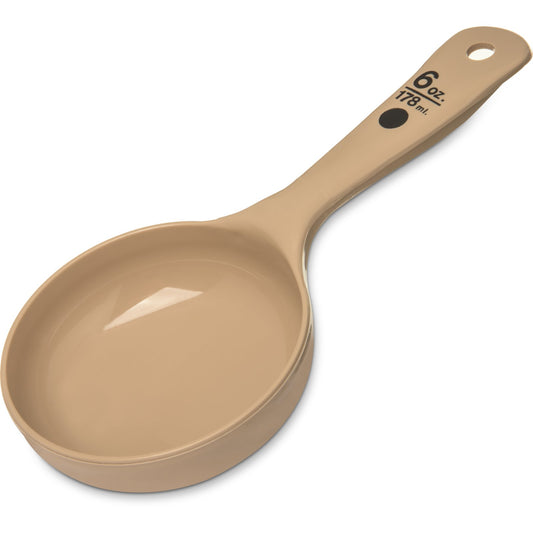 Carlisle 433006 6 oz Beige Polycarbonate Measure Miser Solid Short Handle