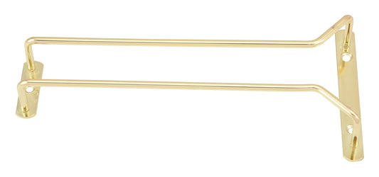 Winco GH-10 10" Brass-Plated Wire Glass Hanger, Single Channel