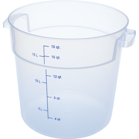 Carlisle 1096830 18 Qt Clear Round Polypropylene StorPlus Food Storage Container