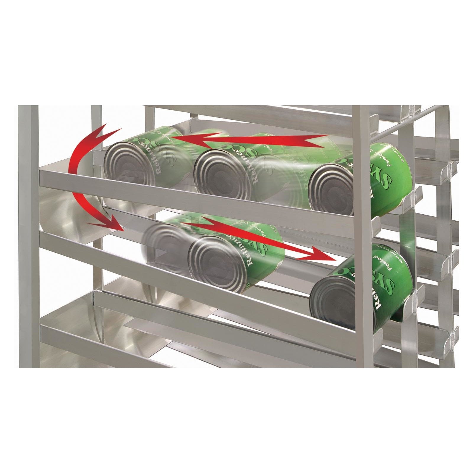 Dinex DXPCSRFF156 Aluminum Front Load Can Storage Rack