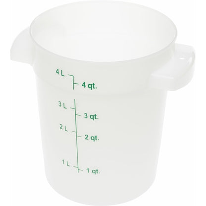 Carlisle 1097402 4 Qt White Round Polyethylene StorPlus Food Storage Container
