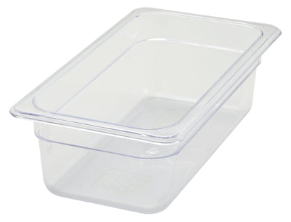 Winco SP7304 1/3 Size Polycarbonate Food Pan, 4" Deep