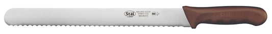 Winco KWP-121N 12" Brown Wavy Edge Polypropylene Handle Slicer