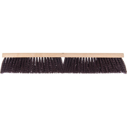 Carlisle 3621932400 24" Flo-Pac Hardwood Push Crimped Broom with Maroon Polypropylene Bristle