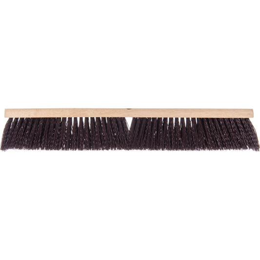 Carlisle 3621932400 24" Flo-Pac Hardwood Push Crimped Broom with Maroon Polypropylene Bristle
