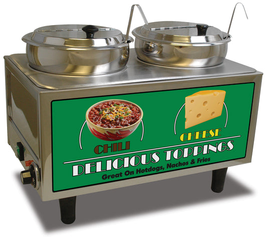 Winco 51072A Benchmark Chili & Cheese Warmer - 2 Ladles & Lids
