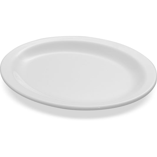 Carlisle KL12702 12" x 9" White Kingline Melamine Oval Platter Tray