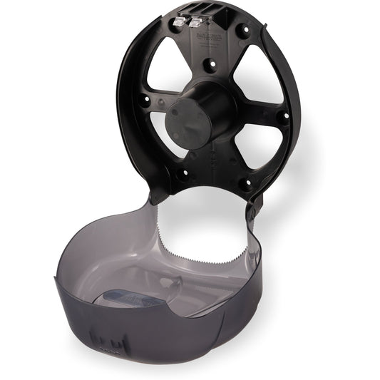 San Jamar R2090TBK 9" Black Pearl Single Oceans Jumbo Bath Tissue Dispenser, 3.25" core