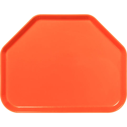 Carlisle 1713FG018 18" x 14" Orange Trapezoid Glasteel Fiberglass Tray