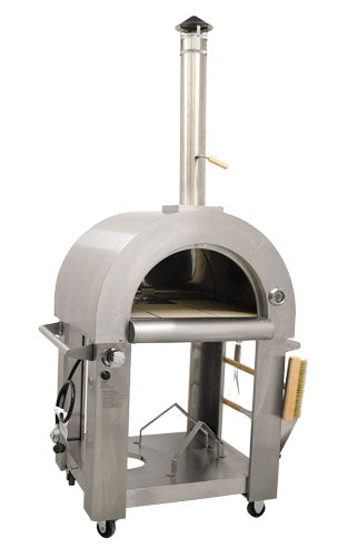 Omcan 49113 Stainless Steel Wood Burning and Propane Pizza Oven