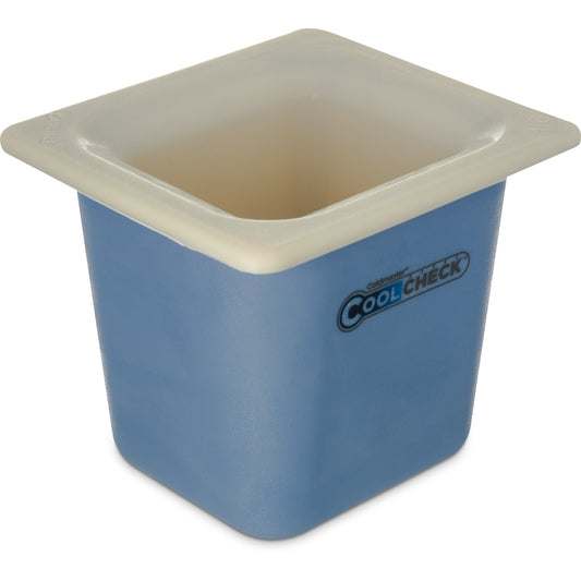 Carlisle CM1104C1402 1.6 Qt 1/6 Size White/Blue Coldmaster CoolCheck Food Pan