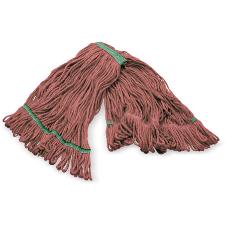 Carlisle 369320M05 Medium Red Acrylic Fiber Anti-Microbial Looped-End Mop w/ Green Band