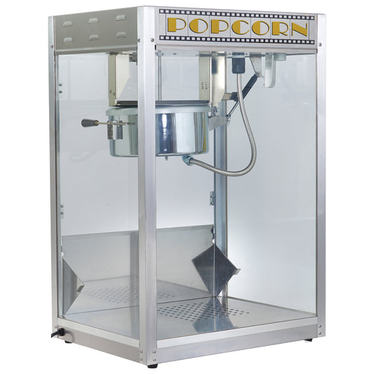 Winco 11147 Benchmark Silver Screen Popcorn Machine - 14 oz Kettle