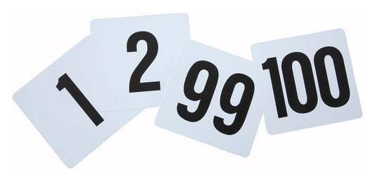Winco TBN-100 4" x 3-3/4" Plastic Table Numbers (1-100)