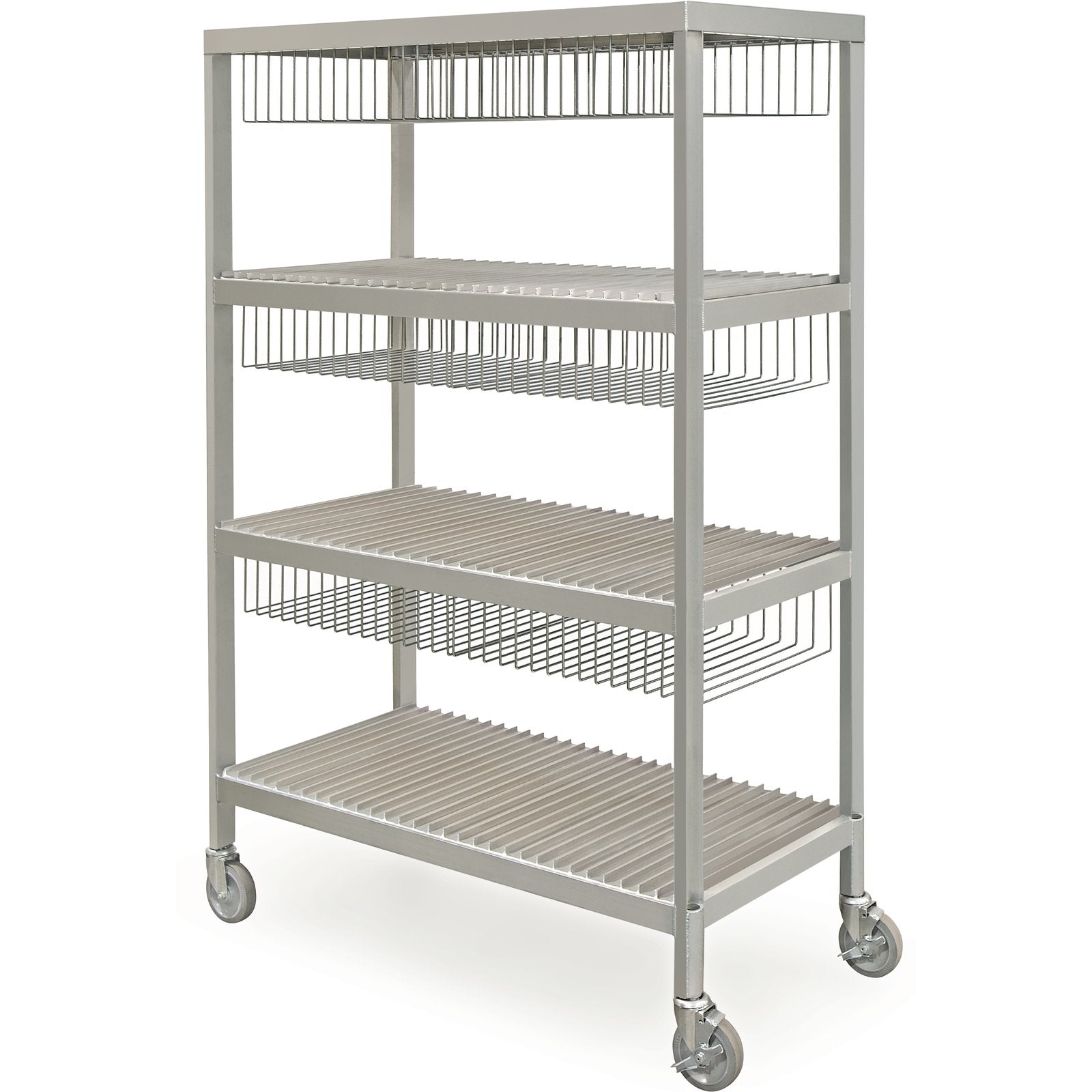 Dinex DXPMPR604M Stainless Steel Transport & Tray Drying Rack - Aluminum