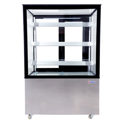 Omcan 44382 36-inch Square Glass Floor Refrigerated Display Case