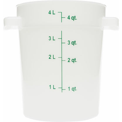 Carlisle 1097402 4 Qt White Round Polyethylene StorPlus Food Storage Container