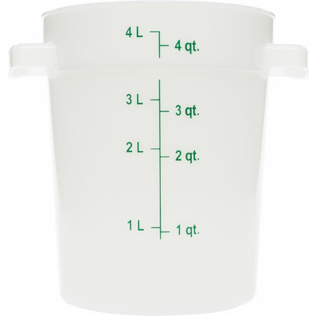 Carlisle 1097402 4 Qt White Round Polyethylene StorPlus Food Storage Container