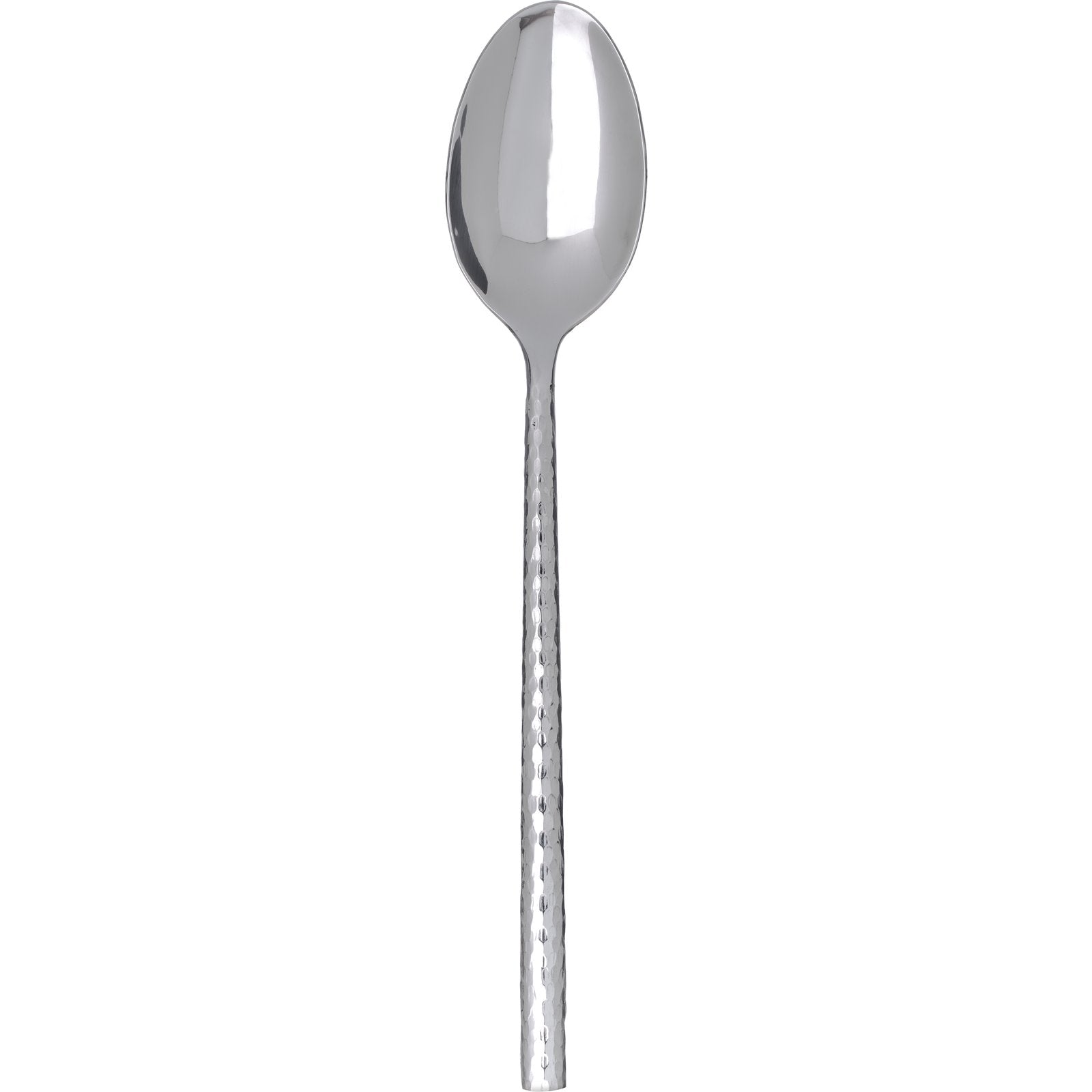 Carlisle 60200 12" Terra Solid Serving Spoon - Hammered Mirror Finish - 400 Series Stainless