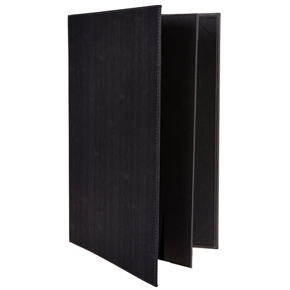 Winco LMF-811BK Black Four-Views (Booklet) Menu Cover For 8-1/2 X 11" Inserts