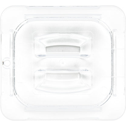 Carlisle 10310U07 1/6 Size Clear Polycarbonate StorPlus Handled Universal Lid