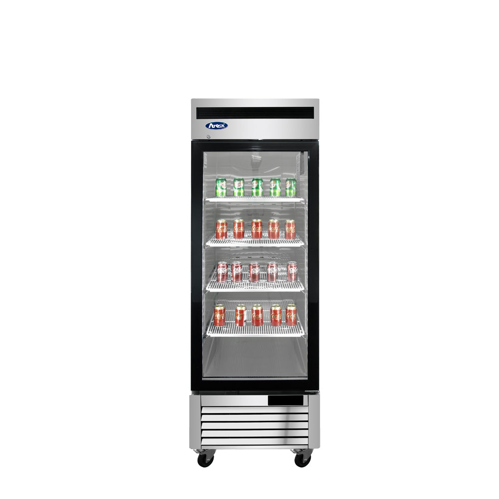 Atosa MCF8705GR Single Glass Door Bottom Mount Merchandiser Refrigerator