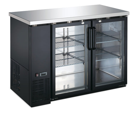 Omcan 59058 11.2 cu.ft / 318 L 49-inch 2-Door Glass Door Aurora Back Bar Cooler
