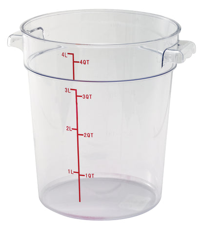 Winco PCRC-4 4 Qt. Clear Polycarbonate Storage Container