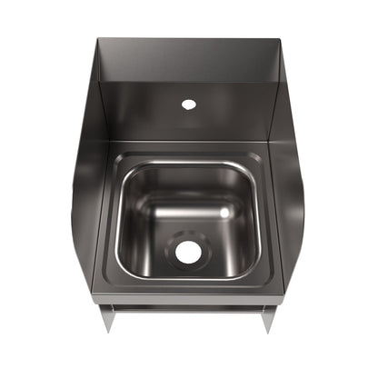 BK Resources BKHS-W-SS-1-SS-BKK Stainless Steel Space Saver Hand Sink w/ Sidesplashes & Knee Valve