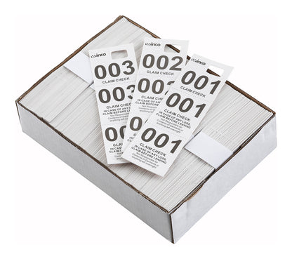 Winco CCK-5WT White Coat Check Tickets (500pcs/box)