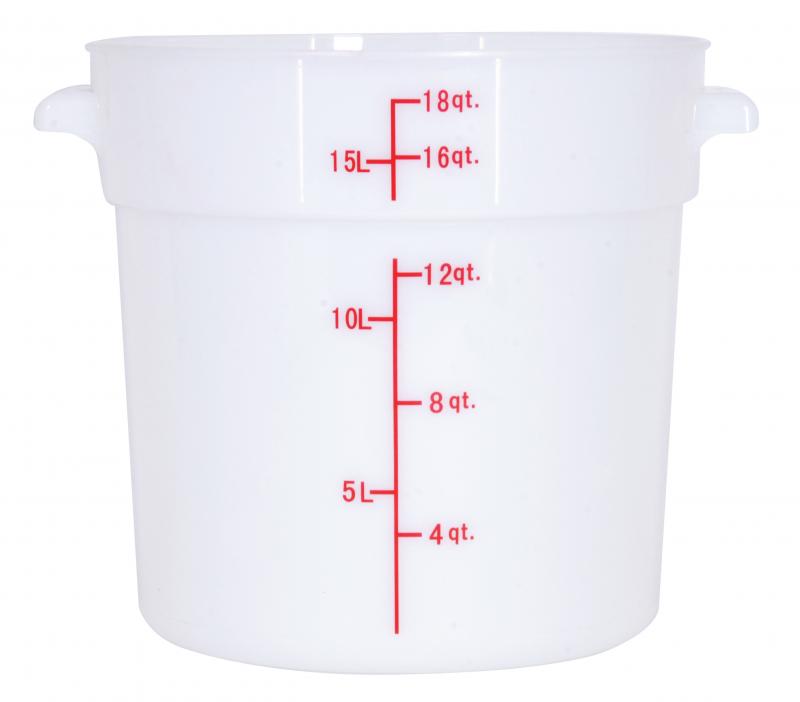 Omcan 80238 18 Qt White Round Polypropylene Food Storage Container