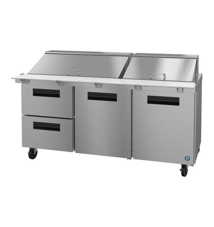 Hoshizaki SR72B-30MD2 Three Section Drawer/Door Combo Mega Top Prep Table Refrigerator