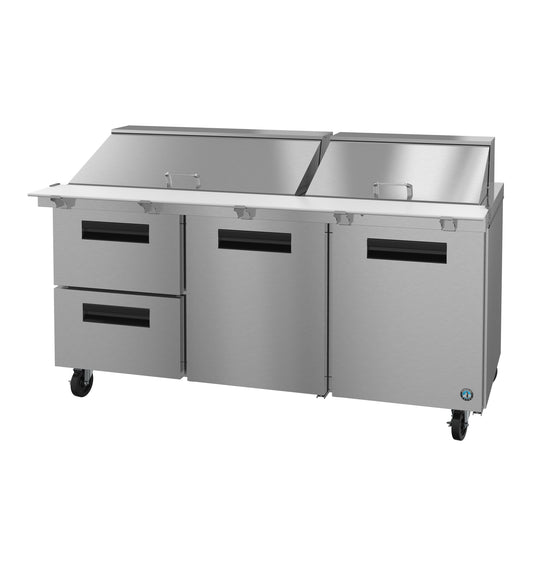 Hoshizaki SR72B-30MD2 Three Section Drawer/Door Combo Mega Top Prep Table Refrigerator