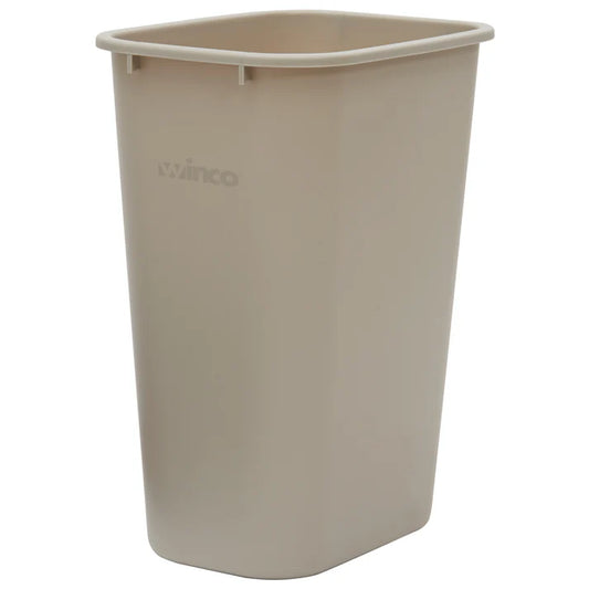 Winco PWR-41BE 41 Qt. Beige LDPE Wastebasket