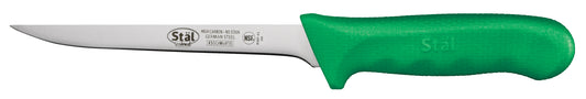 Winco KWP-61G 6" Green Polypropylene Handle Narrow Boning Knife