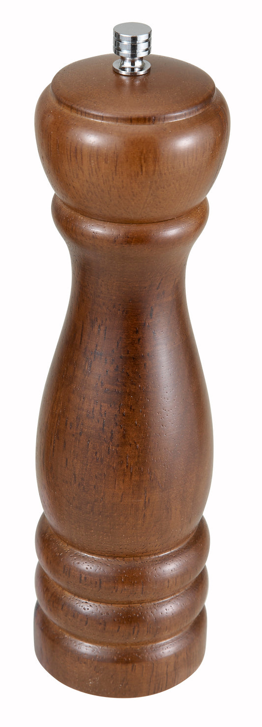 Winco WPM-08 8" Traditional Pepper Mill, Oak Finish