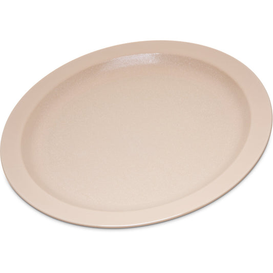 Carlisle PCD21025 10" Tan Polycarbonate Narrow Rim Plate