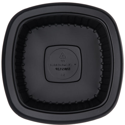Proex DXMW512PBLK 12oz. Black Microwaveable Square Side Dish (500/cs)
