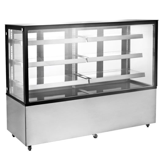 Omcan 44505 72-inch Square Glass Floor Refrigerated Display Case