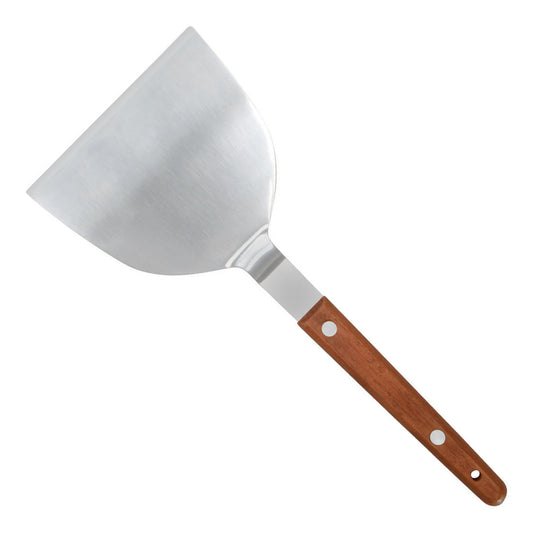 Winco TN43 Wooden Handle Offset Teppanyaki Turner, 4"x 3-1/2" Blade