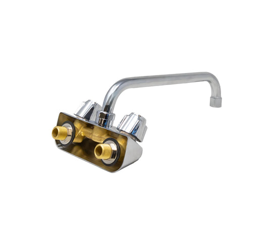 Omcan 47821 Wall Mounted Bar Sink Faucet with 10" Swing Spout and 4" Centers
