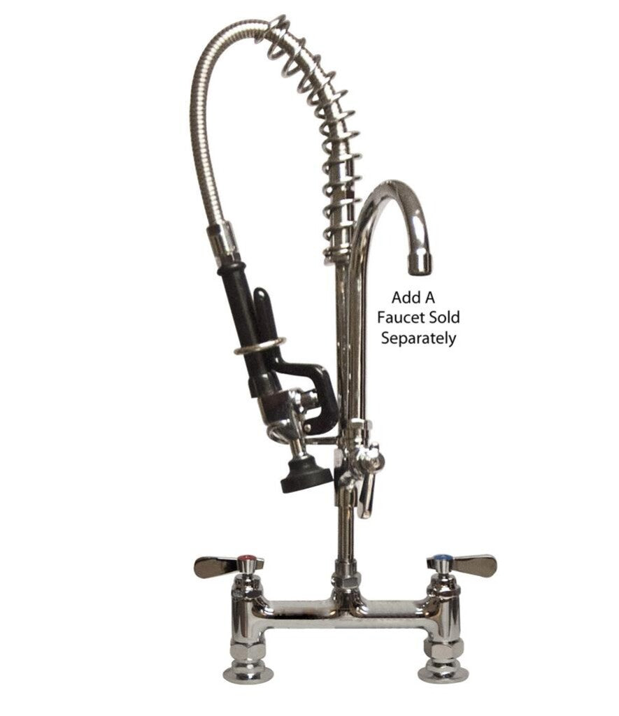 BK Resources BKF-8HD-MINI Mini Pre-Rinse 8"O.C. Faucet, Reduced Size for Small Spaces w/ BKF-8HD