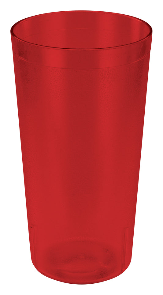 Winco PTP-32R 32 oz. Red Pebbled Tumblers