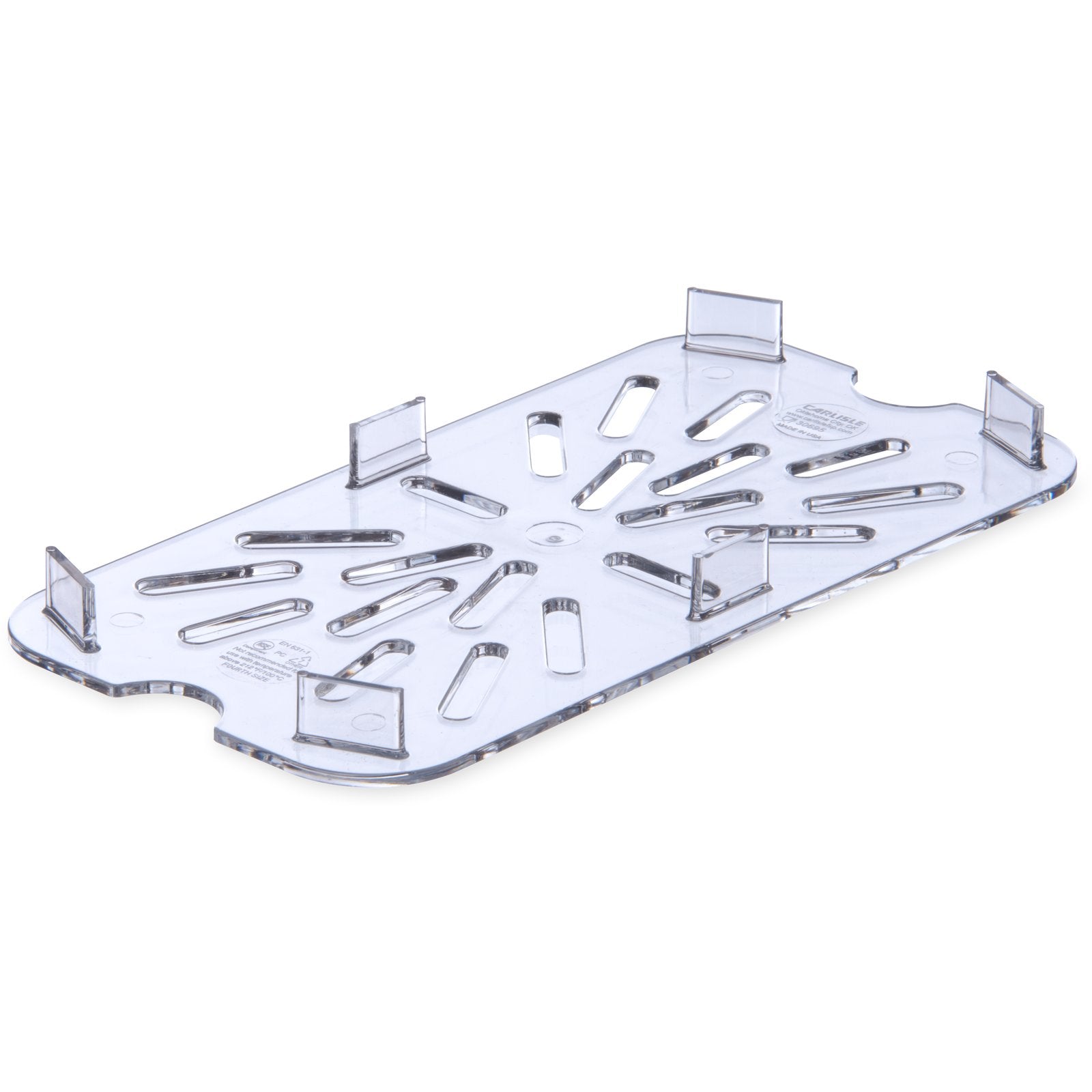 Carlisle 3069507 1/4 Size Clear Polycarbonate StorPlus Food Pan Drain Grate