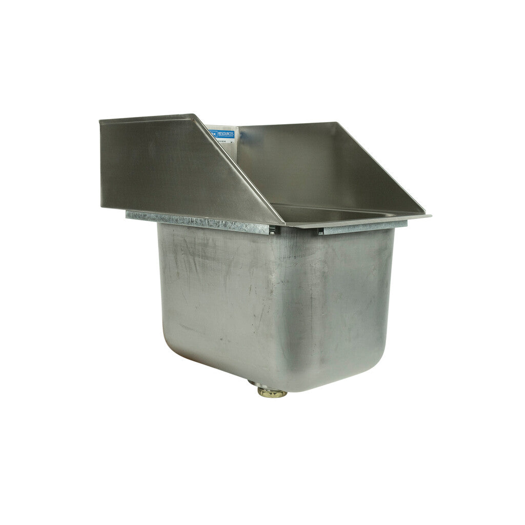 BK Resources DDI-10141024S One Compartment Stainless Steel Drop-In Sink w/Side Splashes 14L x10W x10D Bowls