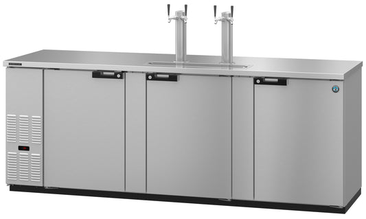 Hoshizaki DD95-S Three Section Stainless Steel Back Bar Direct Draw, Solid Doors Refrigerator