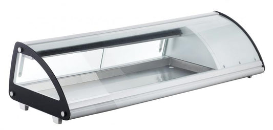 Omcan 43223 1.5cu.ft. / 42L 45" Curved Glass Refrigerated Sushi Showcase