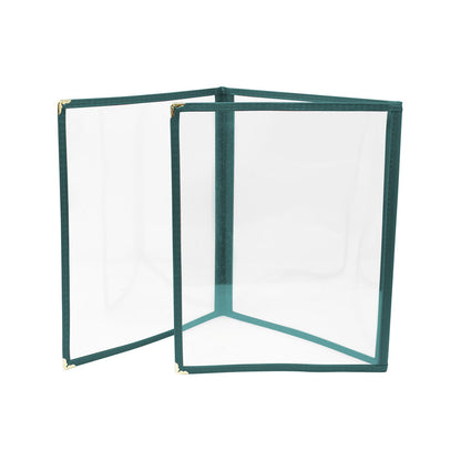 Omcan 39799 9 1/2" x 11 3/4" Green Triple Fold Menu Holder